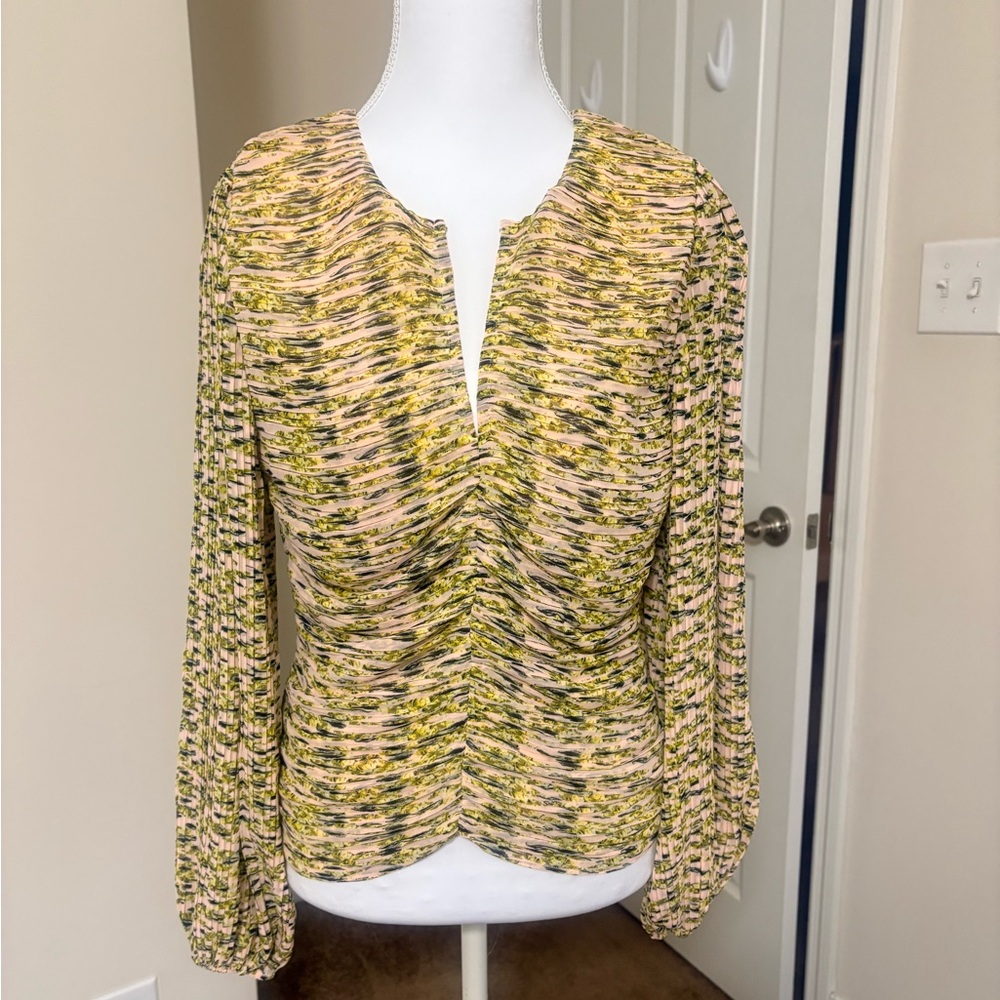 White House Black Market Multicolor V neck blouse